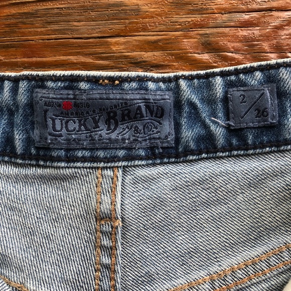 Lucky Brand Jean Shorts Pom Pom Trim 2 / 26 - Picture 11 of 13